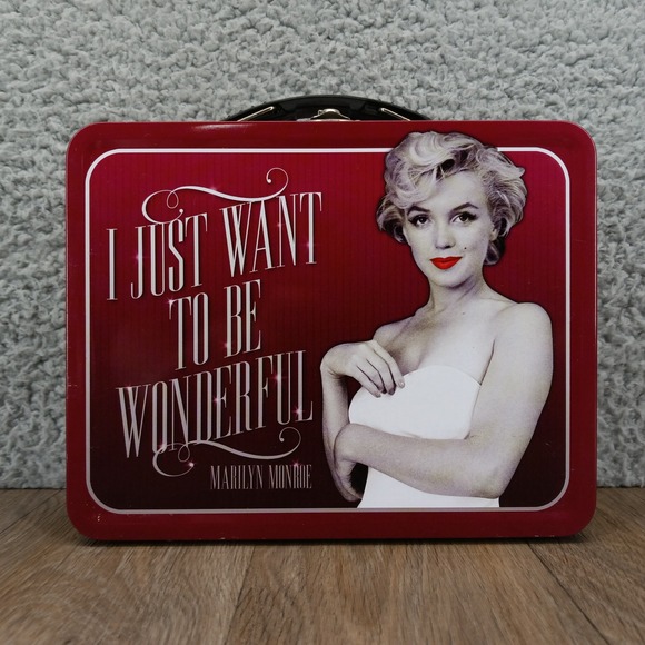 Vandor Marilyn Monroe Lunch Box Wonderful Quotes Small Tin Tote Box Container‎ - Picture 1 of 12